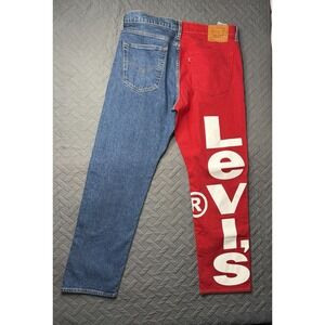 Vintage Levis Premium 541 Jeans Men's 36x32 color block Blue/ red Denim NICE